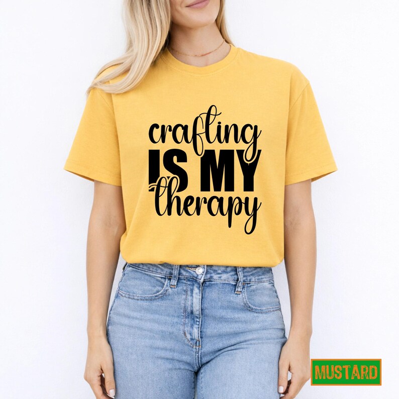 Crafting is My Therapy Shirt, Comfy Graphic Tee for Crafters, Summer Gift for Women, Creative Hobby T-Shirt Present image 11