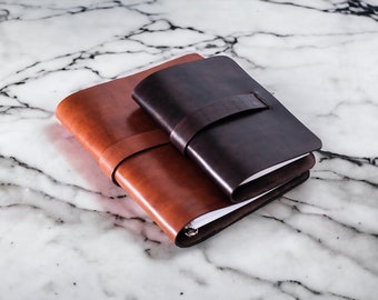 leather binder journal for men, reffilable paper | brown travel notebook | gift for man | men journal