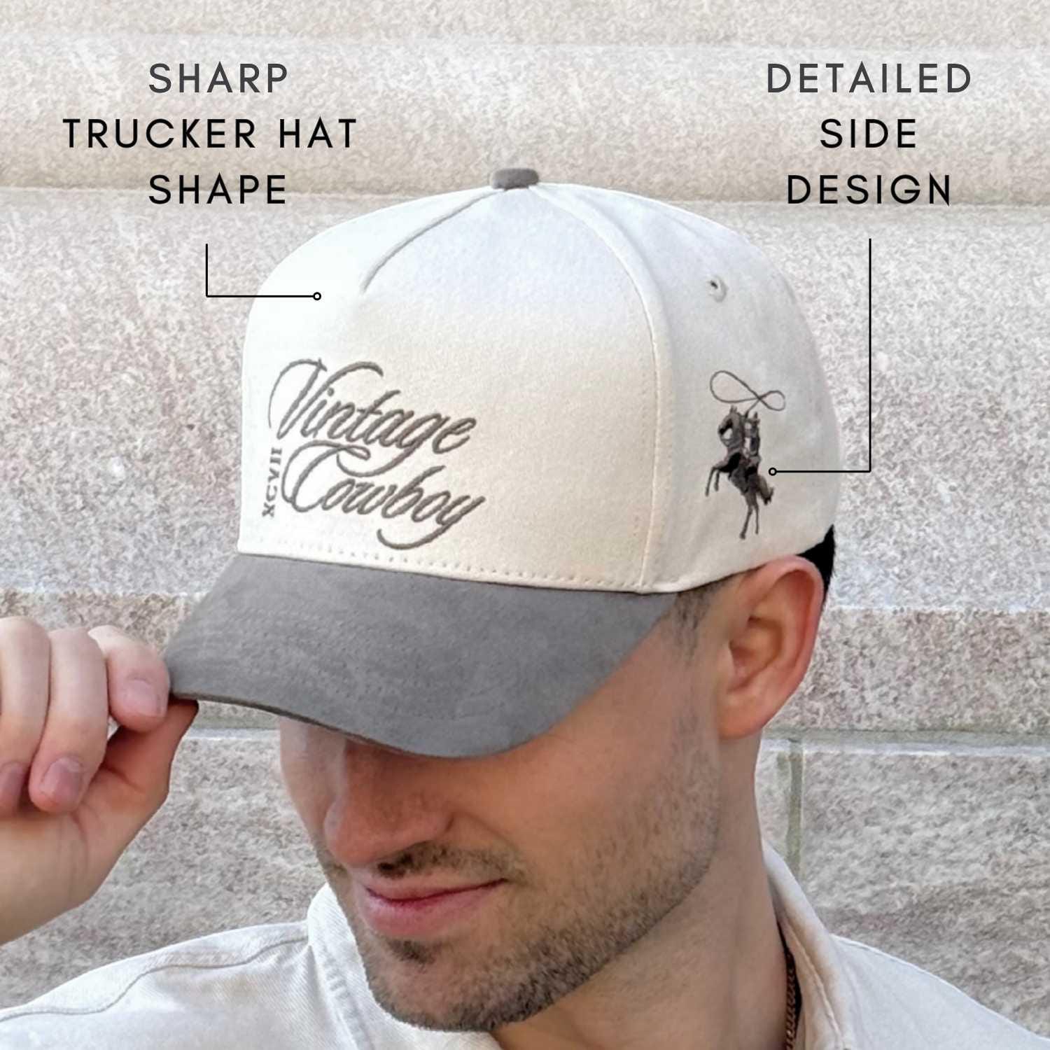 Unisex Mud Suede Country Cute Caps Cowgirls Cowboys Snapback Western Trucker Hat Vintage Western Trucker Hat | Men & Women | Embroidered  main image 3