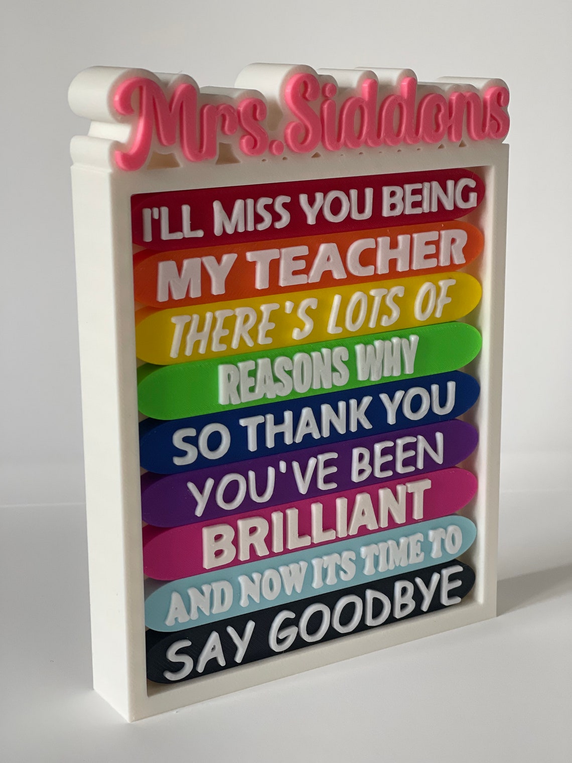 Personalised Teacher Nursery Thank You Leaving Gift Childminder Leavers ...