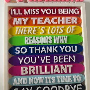 Personalised Teacher Nursery Thank You Leaving Gift Childminder Leavers ...