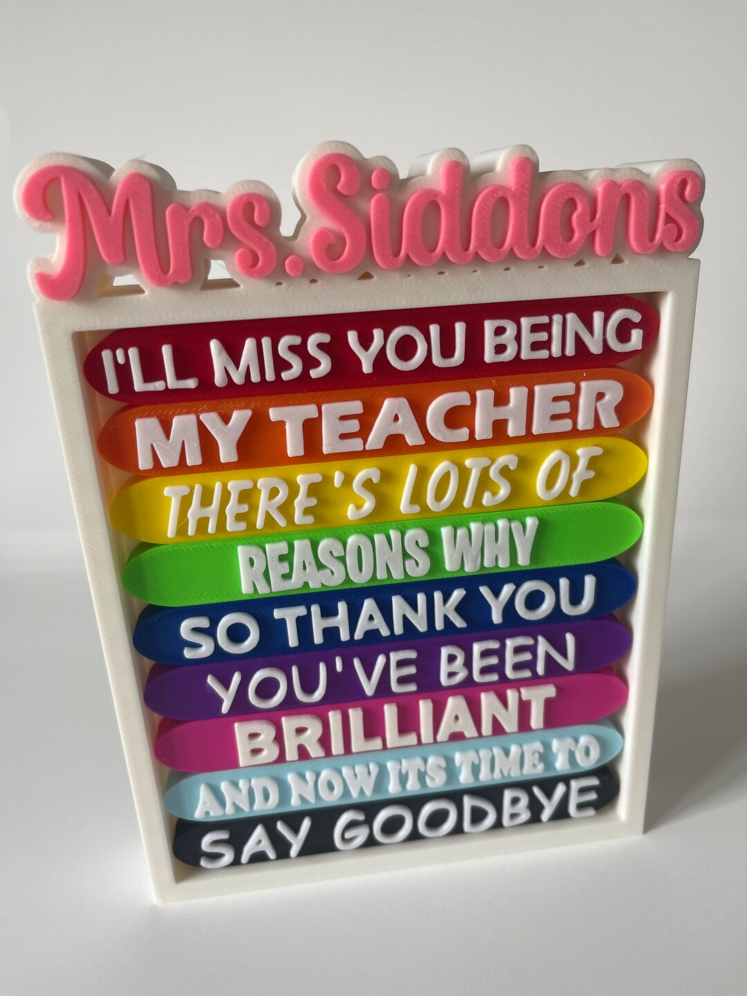 Personalised Teacher Nursery Thank You Leaving Gift Childminder Leavers ...
