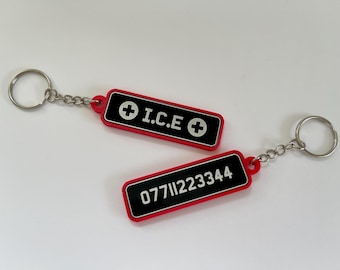 I.C.E Emergency Contact keychain