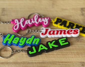 Custom 3D Printed Name Keychain - Personalized Backpack Tag