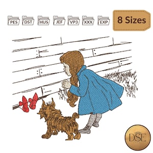 Wizard Of Oz, Dorothy, Toto & The Bad Witch Embroidery Design
