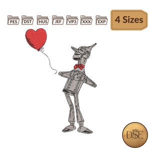 Diseño de bordado del Hombre de Hojalata del Mago de Oz