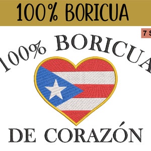 Puerto Rican Flag, 100% Boricua Embroidery Design Files