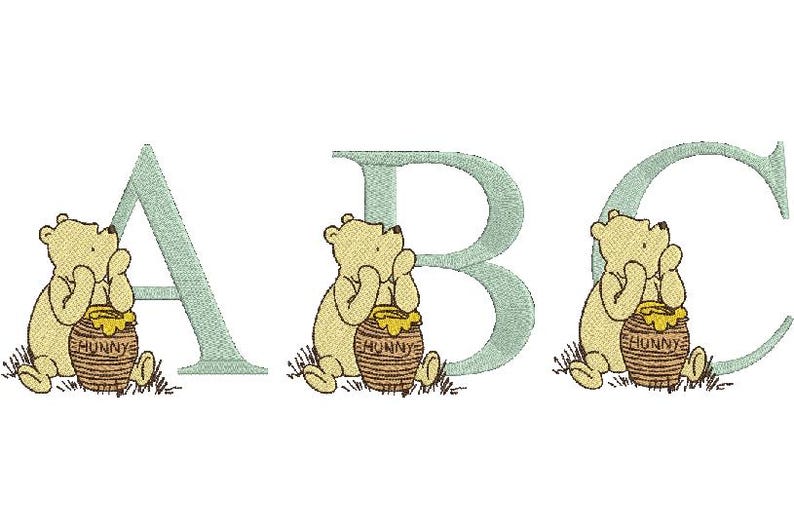 Winnie Lettering Winnie-the-pooh, A-Z Font Embroidery Design - Etsy