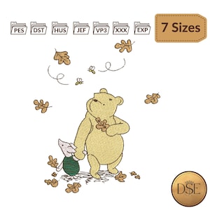 Winnie-The-Pooh, Autumn Embroidery Design