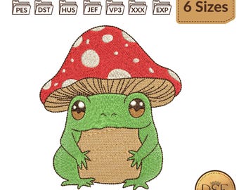 Cottagecore Frog Embroidery Design