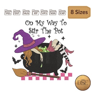 Halloween Witch Embroidery Design