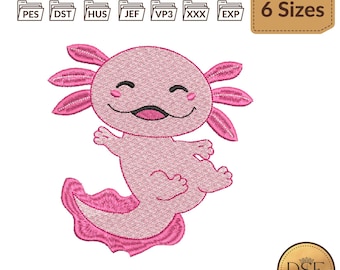 Axolotl Embroidery Design Files