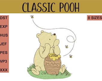 Classic Winnie-The-Pooh Embroidery Design Files