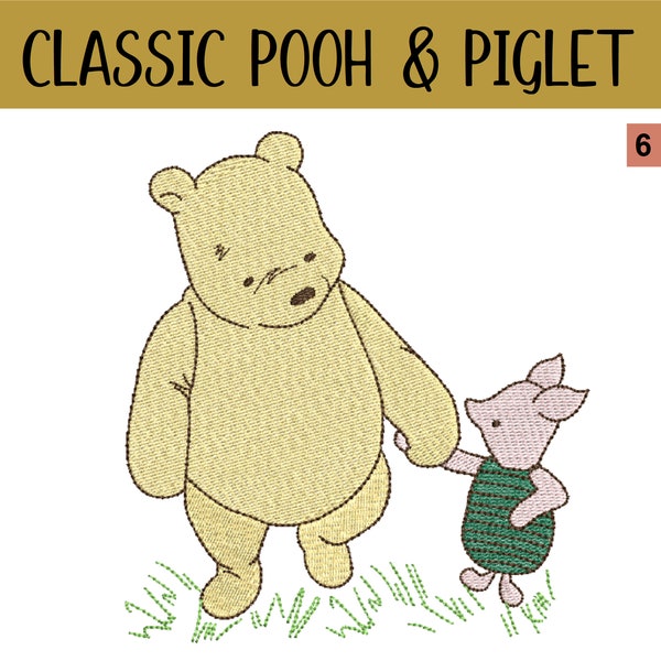 Classic Winnie-The-Pooh & Piglet Embroidery Design Files
