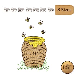 Winnie-The-Pooh Honey Pot Embroidery Design