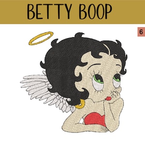 Betty Boop, Angel Embroidery Design Files