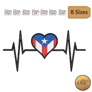 Puerto Rican Flag Embroidery Design