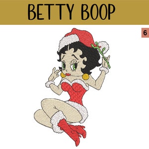 Betty Boop Christmas Embroidery Design Files