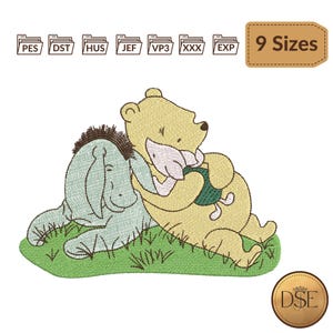 Winnie-The-Pooh, Piglet & Eeyore Embroidery Design