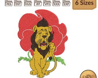 Wizard Of Oz Cowardly Lion Embroidery Design