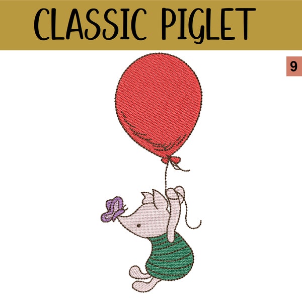 Classic Piglet, Winnie-The-Pooh Embroidery Design Files