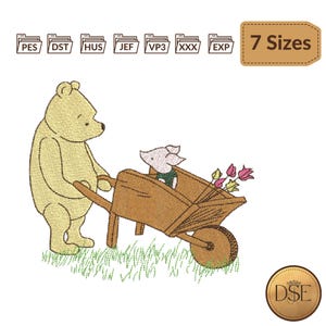 Winnie-The-Pooh & Piglet Embroidery Design