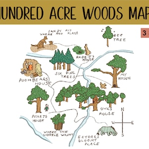 Hundred Acre Woods Map Classic Winnie-The-Pooh Stickdatei