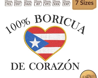 Bandera de Puerto Rico, diseño de bordado 100% boricua