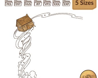 Wizard Of Oz, Tornado, Embroidery Design