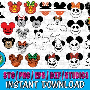 Halloween SVG Bundle, Mouse Head SVG, Halloween Sublimation svg, Halloween Cartoon svg