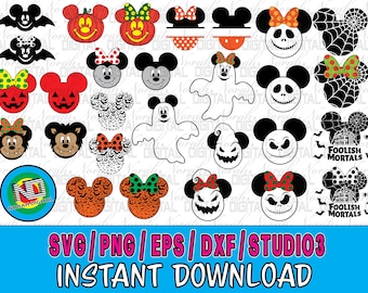 Halloween SVG Bundle, Mouse Head SVG, Halloween Sublimation svg, Halloween Cartoon svg