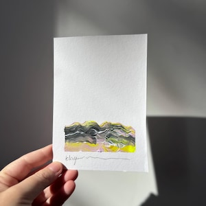 Kleines handgemaltes Acryl Kunstwerk auf 300gsm Papier - Buntes Postkarten Design - KOSTENLOSER VERSAND in AUS - Abstrakte Malerei