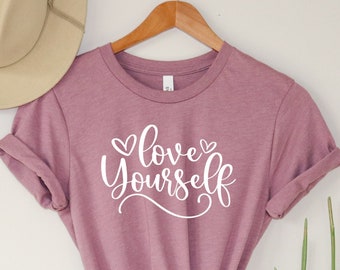Camiseta Bella Canvas "Ámate a ti mismo", Camiseta motivacional, Regalo para el autocuidado