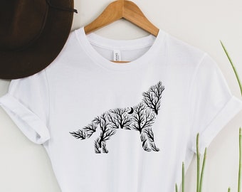 Floral Howling Wolf Bella+Canvas T-Shirt, Wildlife Lover Gift