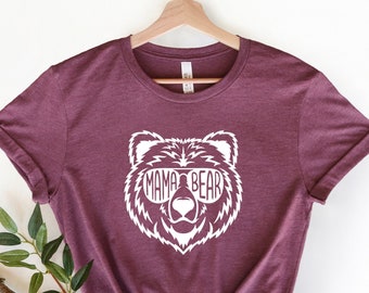 Mama Bear Graphic Tee, Animal Nature Lover Shirt, Mom Life