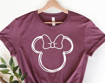 Minnie Mouse Ear Shirt, Disney Family Tee, Bella+Canvas