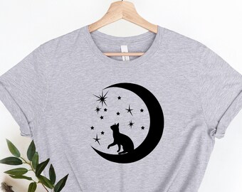 Cat Sitting On Moon Shirt, Cat Lover Gift