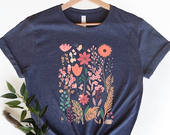 Floral Graphic Bella Canvas T-Shirt, Wildflower Design