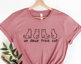 Un Deux Trois Cat T-shirt, Funny Cat Lover Tee