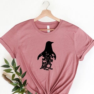 Floral Penguin Shirt, Penguin Shirt, Mandala Penguin Silhouette, Penguin Gift, Penguin Lover Shirt, Funny Penguin Shirt, Cute Penguin Shirt