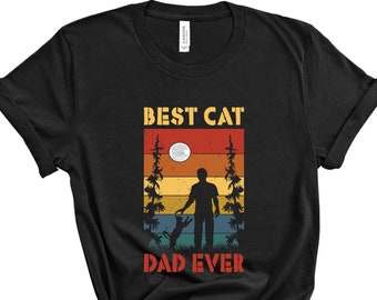 Camiseta "El mejor papá gato de la historia", regalo divertido para amantes de los gatos