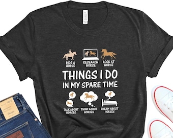 Funny Horse Lover T-Shirt, Things I Do In My Spare Time, Jockey Tee