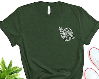 Mushroom Graphic Tee, Bella+Canvas Botanical Shirt