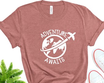 Adventure Awaits Bella+Canvas Tee, Vacation Shirt