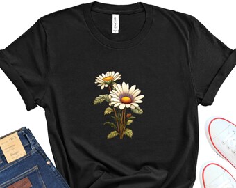 Bella+Canvas Daisy Flower Tee, Botanical Women's Shirt