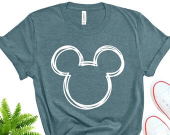 Mickey Mouse Head Shirt, Disney Family Trip Tee
