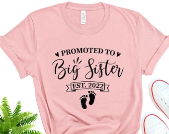 Promoted to Big Sister Shirt, Baby Announcement Tee