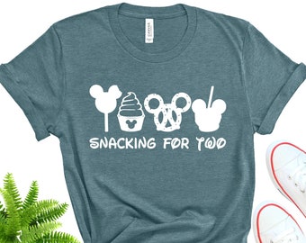 Snacking for Two Shirt, Disney Pregnancy Announcement, Couples Tee