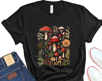 Vintage Botanical Mushroom Shirt, Comfort Colors Tee