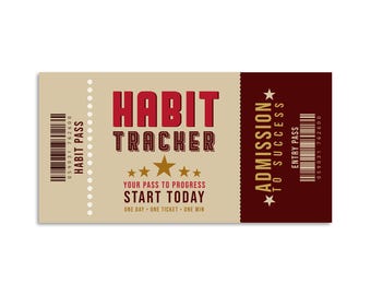 Kashy Notes Daily Habit Tracker Ticket Pad 25 Tickets Goal Progress